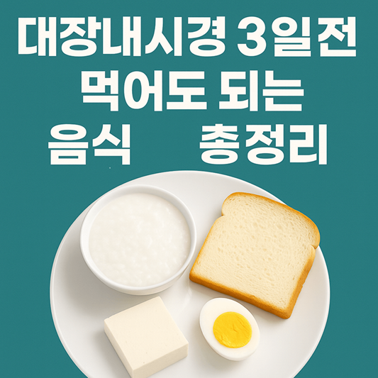 대장내시경 3일 전 먹어도 되는 음식