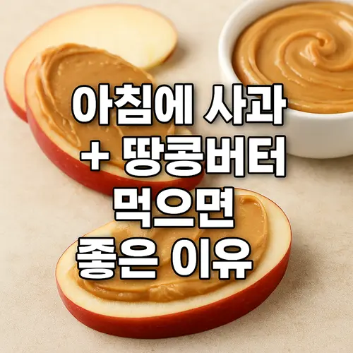 아침에 사과와 땅콩버터