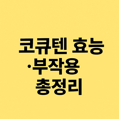 코엔자임 Q10(코큐텐) 효능, 부작용, 복용시간
