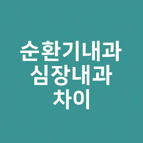 순환기내과 vs 심장내과 차이