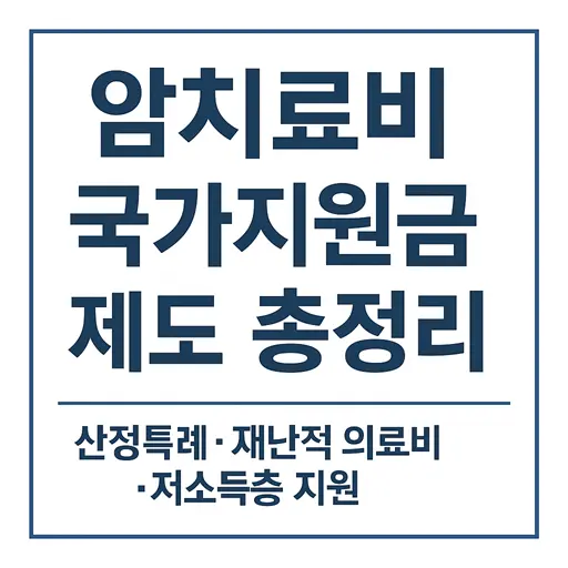 암치료비 국가지원금 제도 총정리