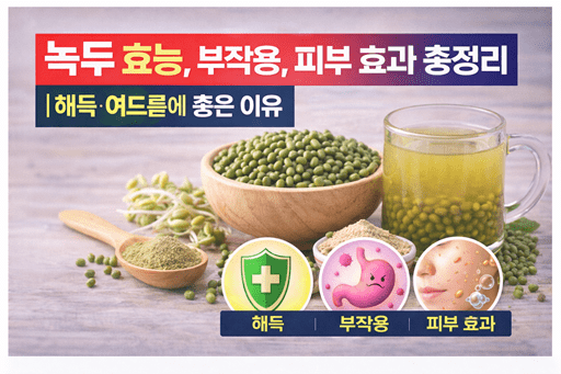 녹두 효능, 부작용, 피부 효과 총정리｜해독·여드름에 좋은 이유